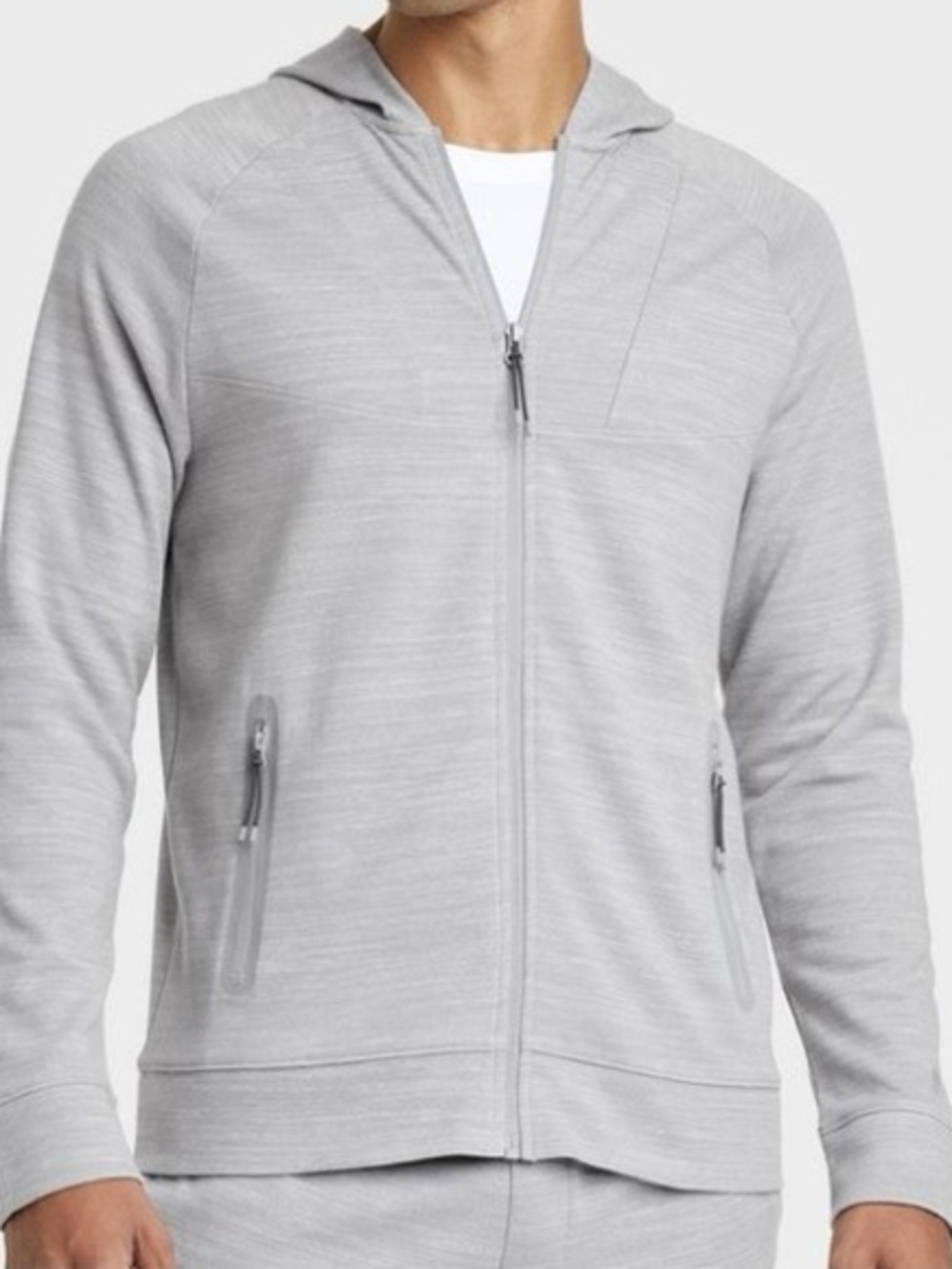 all in motion Target Light Heather Gray Men’s Ponte Full Zip Hoodie
Size Medium